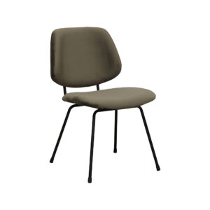 LABEL51 Eetkamerstoel Bello - Hunter - Velvet - Zwart Metalen Frame