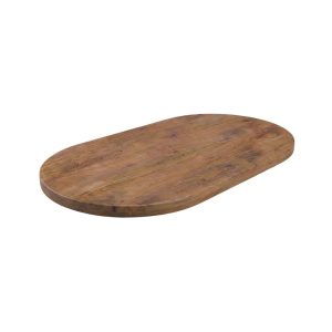 LABEL51 Eetkamertafel Tafelblad Halve Cirkel - Nature Smooth - Mangohout - 160 cm - Halve Cirkel