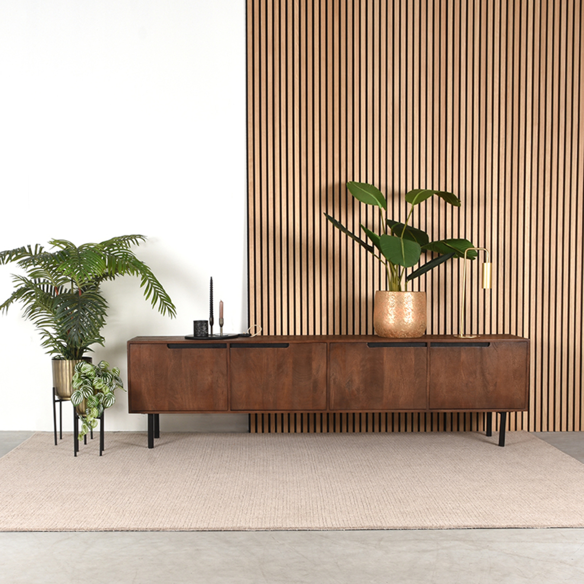 LABEL51 Tv-Meubels Rio - Espresso - Mangohout - 220 cm
