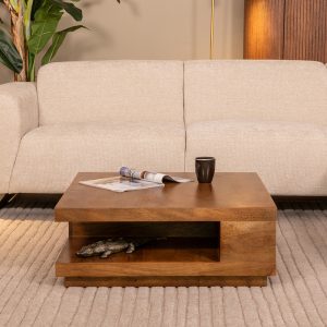 LABEL51 Salontafel Square - Nature Smooth - Mangohout - 80 cm