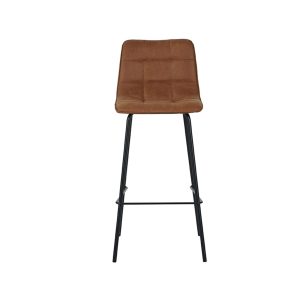 LABEL51 Barkruk Bistro - Cognac - Micro Suede - Hoog