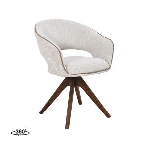 LABEL51 Eetkamerstoel Osuma - Naturel - Geweven - Walnoot Houten Frame