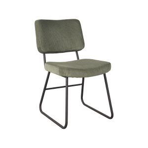 LABEL51 Eetkamerstoel Noah - Forest - Ribcord - Zwart Metalen Frame