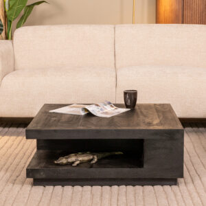 LABEL51 Salontafel Square zwart mangohout 80 cm kopen
