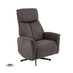LABEL51 Fauteuil Aarhus - Antraciet - Kunstleder - 2-Motorig