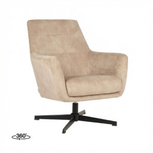 LABEL51 Fauteuil Toby - Naturel - Velours - One Size