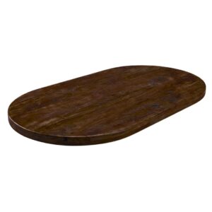 LABEL51 Eetkamertafel Tafelblad Halve Cirkel - Espresso - - 240 cm - Halve Cirkel