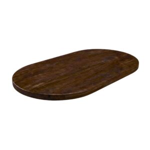 LABEL51 Eetkamertafel Tafelblad Halve Cirkel - Espresso - - 200 cm - Halve Cirkel
