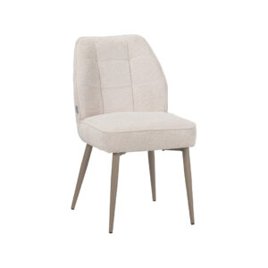 LABEL51 Eetkamerstoel Liam - Naturel - Egon - Taupe Metaal