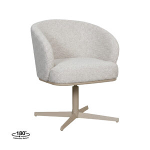 LABEL51 Eetkamerstoel Cannes - Naturel - Royal Boucle - Taupe Metaal