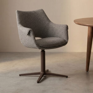 LABEL51 Eetkamerstoel Nozomi - Mushroom - Royal Boucle - Brons Metaal