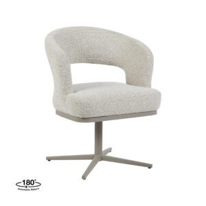 LABEL51 Eetkamerstoel Monaco - Naturel - Royal Boucle - Taupe Metaal