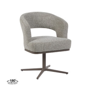 LABEL51 Eetkamerstoel Monaco - Mushroom - Royal Boucle - Brons Metaal