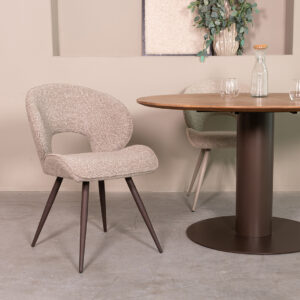 LABEL51 Eetkamerstoel Sakura - Mushroom - Royal Boucle - Brons Metaal