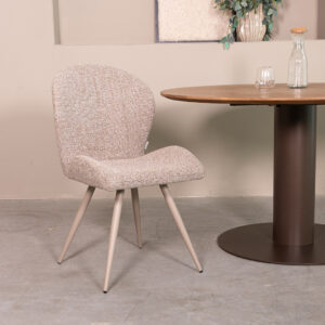 LABEL51 Eetkamerstoel Sil - Mushroom - Royal Boucle - Taupe Metaal