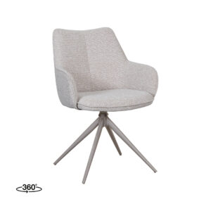 LABEL51 Eetkamerstoel Sawa - Naturel - Royal Boucle - Taupe Metaal