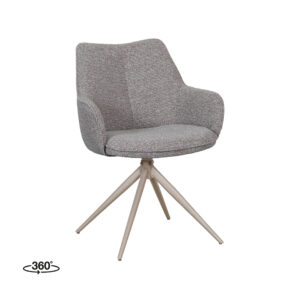 LABEL51 Eetkamerstoel Sawa - Mushroom - Royal Boucle - Taupe Metaal