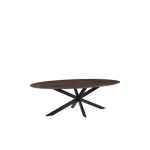 LABEL51 Eetkamertafel James - Brown Espresso - Mangohout - 160 cm - Ovaal