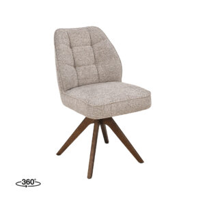 LABEL51 Eetkamerstoel Yuto - Beige - Prestige - Walnoot Hout