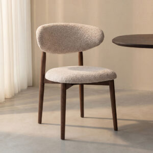 LABEL51 Eetkamerstoel Kyoto - Beige - Superb - Walnoot Hout