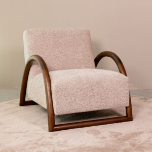 LABEL51 Fauteuil Viggo - Beige - Superb - Walnoot Hout