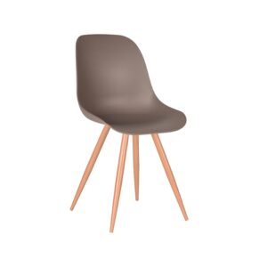LABEL51 Eetkamerstoel Rimini - Coffee - PP - Naturel Metaal