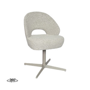 LABEL51 Eetkamerstoel Saint Tropez - Naturel - Royal Boucle - Taupe Metaal