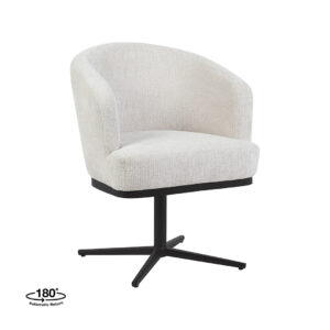 LABEL51 Eetkamerstoel Cannes - Naturel - Tresor - Zwart Metaal