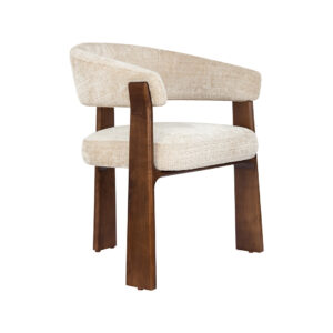 LABEL51 Eetkamerstoel Nice - Naturel - Cremona - Walnoot Hout