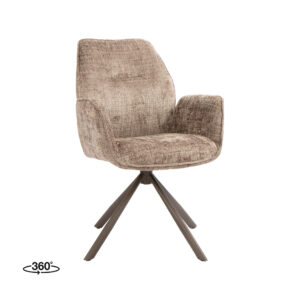 LABEL51 Eetkamerstoel Jill - Taupe - Cremona - Brons Metaal