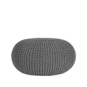 LABEL51 Poefs Knitted - Donkergrijs - Katoen - L