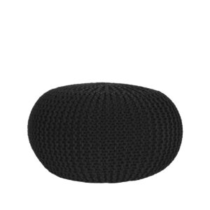 LABEL51 Poefs Knitted - Zwart - Katoen - L