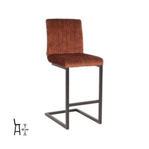 LABEL51 Barkruk Milo - Rust - Velours - Laag