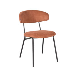 LABEL51 Eetkamerstoel Zack - Rust - Ribcord - Zwart Metaal
