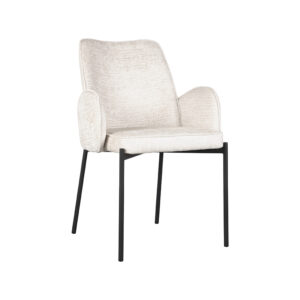 LABEL51 Eetkamerstoel Joni - Creme - Elegance - Zwart Metaal