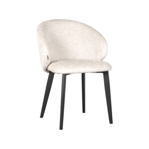 LABEL51 Eetkamerstoel Logan - Creme - Elegance - Zwart Metaal