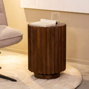 LABEL51 Bijzettafel Novan - Brown Espresso - Mangohout - 35 cm