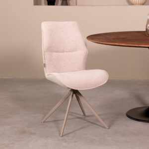 LABEL51 Eetkamerstoel Comfy - Naturel - Boucle - Taupe Metaal