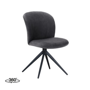 LABEL51 Eetkamerstoel Kimo - Antraciet - Cosmo - Zwart Metaal