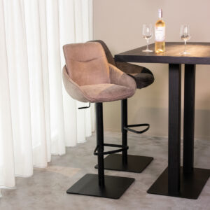 LABEL51 Barkruk Beauty - Taupe - Micro Suede - Gaslift