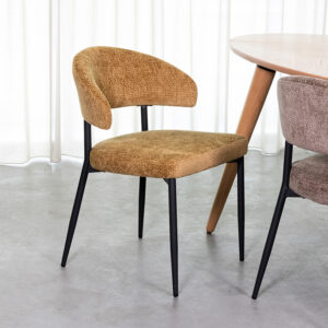 LABEL51 Eetkamerstoel Bliss - Mustard - Elite - Zwart Metaal