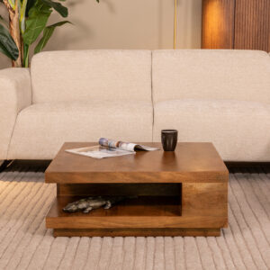 LABEL51 Salontafel Square nature smooth mangohout 80 cm kopen