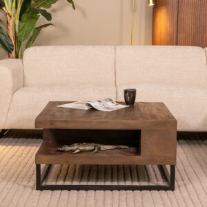 LABEL51 Salontafel Cube - Brown Espresso - Mangohout - 80 cm