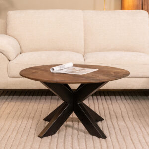 LABEL51 Salontafel Otis - Brown Espresso - Mangohout - 80 cm - Rond