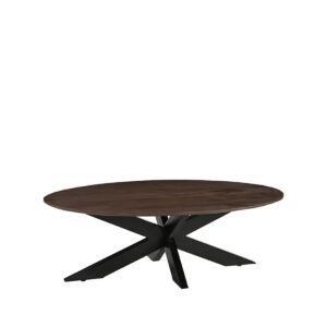 LABEL51 Salontafel James - Brown Espresso - Mangohout - 130 cm - Ovaal