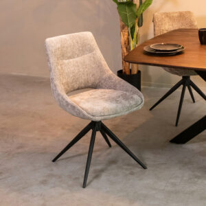 LABEL51 Eetkamerstoel Marlow - Stone - Elite - Zwart Metaal