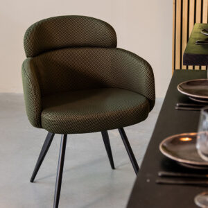 LABEL51 Eetkamerstoel Dinner - Hunter - Breathe - Zwart Metaal