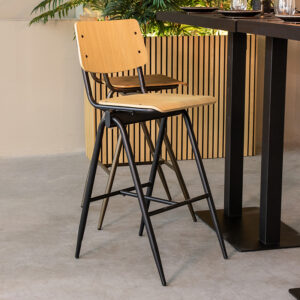 LABEL51 Barkruk Solid - Naturel - Hout - Hoog