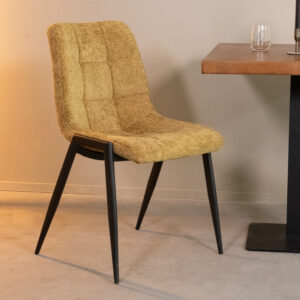 LABEL51 Eetkamerstoel Noor - Mustard - Elite - Zwart Metaal