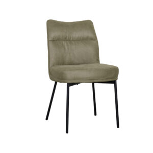 LABEL51 Eetkamerstoel Lennon - Moss - Micro Suede - Zwart Metaal